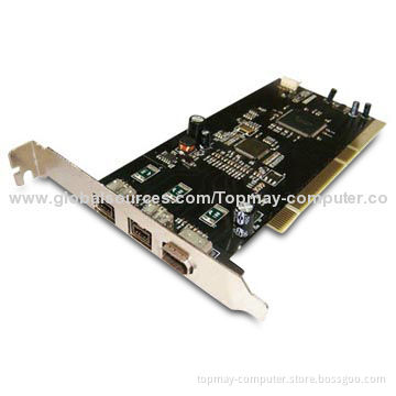 PCI Card, Compliant with 1,394 Open HCI Specification 1.2V, Supports 64-bit 33MHz PCI Interfacing
